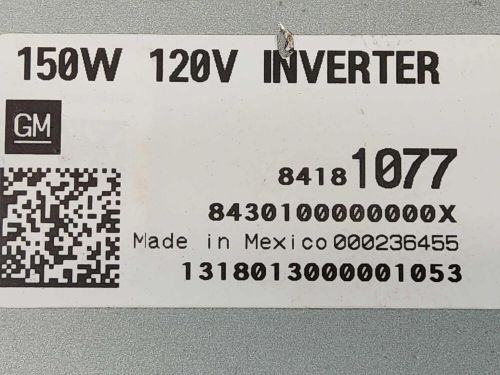 84181077 converter/inverter/charger chevy tahoe 15 16 17 18 19 20