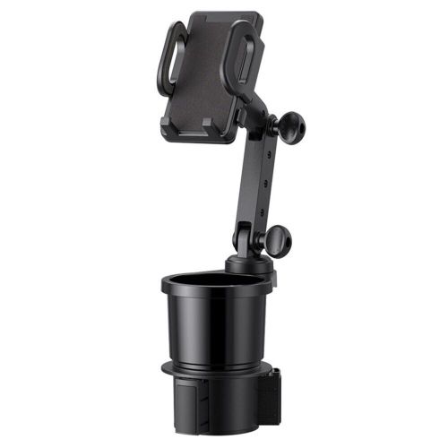 Car cup holder expander for long  w/360-degree rotation cup holder phone mount