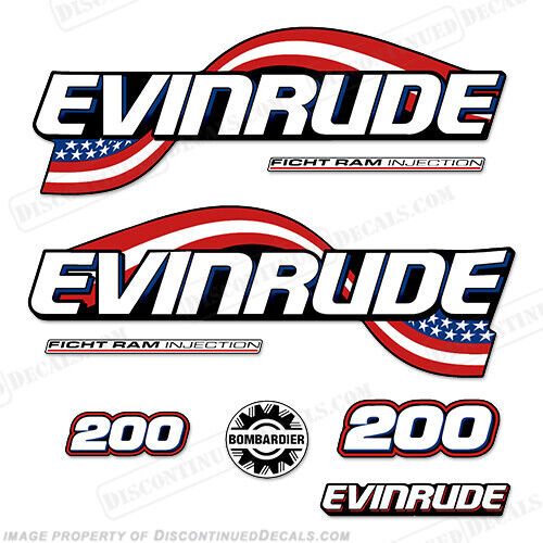 Fits evinrude 200hp flag series decals