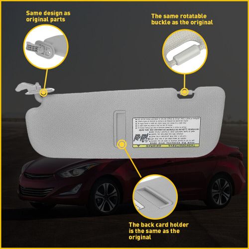 Right side rh car sun visor for 2011-2015 hyundai elantra car accessories eou