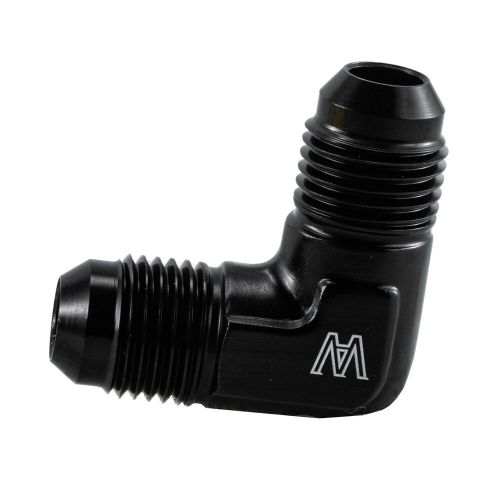 -6an male flare to -6an male 90° degree fitting adapter aluminum black