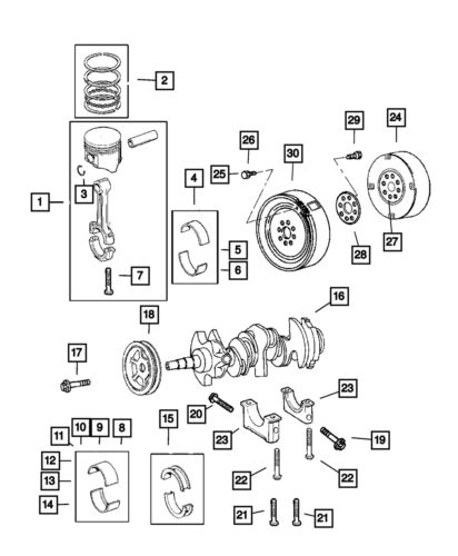 Genuine mopar connecting rod bearing package 4626659ad