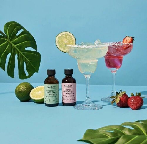 Thoughtfully cocktails, naturally flavored margarita mixers in glass bottles new