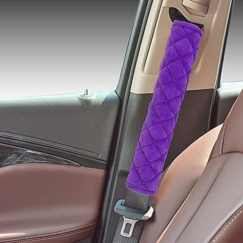 Purple car seat belt pads cover 2 pack seat belt shoulder strap cover protector,