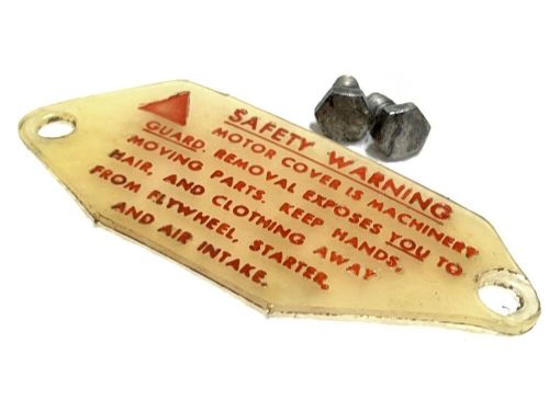 Johnson evinrude 6hp outboard safety warning plate 0320023