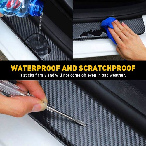 Car bumper accessories carbon fiber vinyl wrap thin sticker guard protector