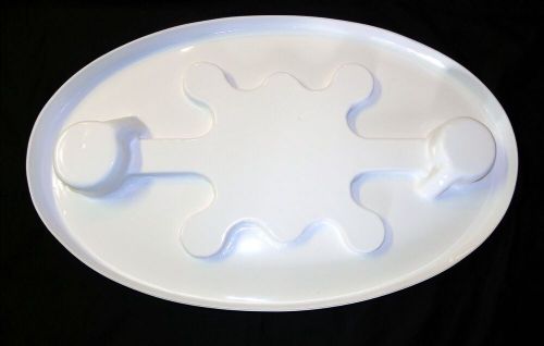 18&#034; x 30&#034; white boat table top -  abs plastic 2 drink holders - next day ship