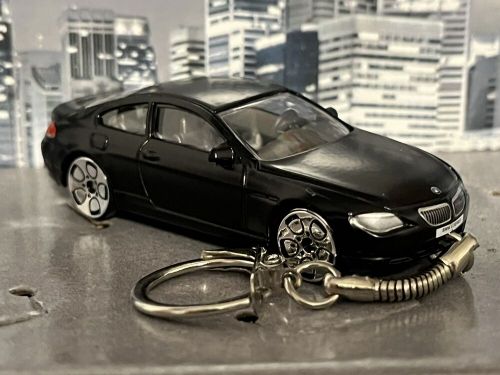 Diecast bmw 6 series 6-series black ⚫️ model toy car keyring keychain freepost