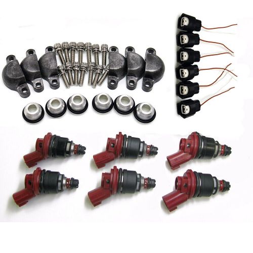 Set 6 turbo 650cc racing fuel injectors fits nissan 300zx 3.0l v6 60lbs highz