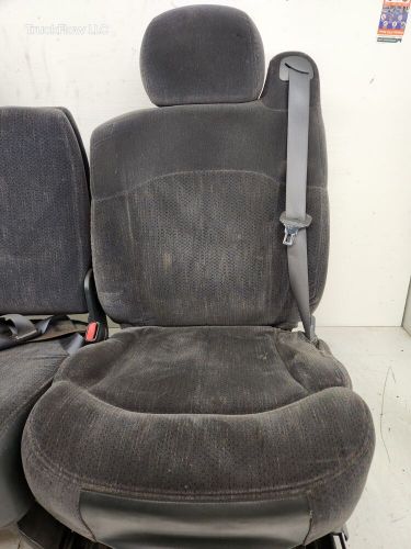 03-06 chevy silverado gmc sierra grey cloth bucket seats left right pair oem