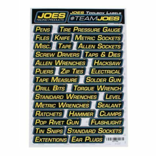 Joes racing products 17500 toolbox labels