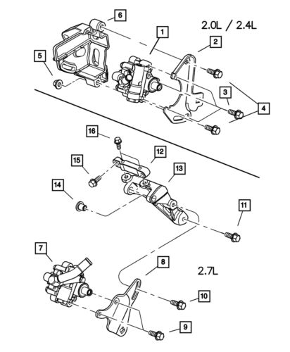 Genuine mopar power steering pump 4764421ab