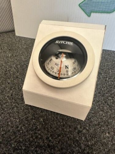 Ritchie marine boat compass in dash x-15sww 2&#034; white vintage