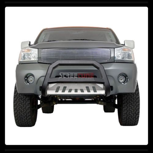 For 04-15 titan/armada matte black avt bull bar bumper grill grille guard w/skid