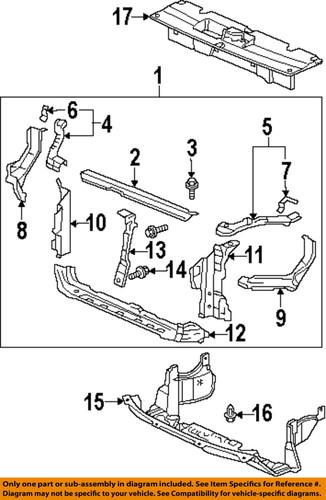 Honda oem 60435s9aa00zz radiator support-side panel