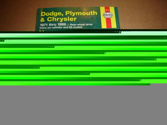 1971-89 haynes dodge, plymouth & chrysler shop service repair manual