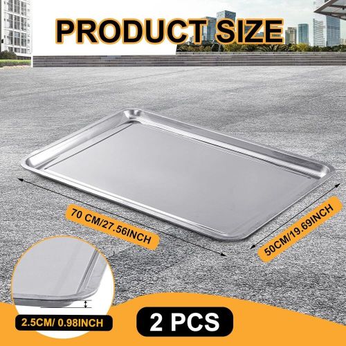 2 pcs stainless steel oil drip pan for under car 27.56 x 19.69 inch