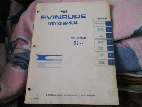 1964 evinrude fisherman 5 1/2 hp  outboard motor service repair manual