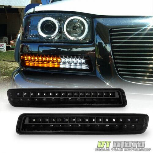 Blk led design 1999-2006 gmc sierra yukon signal lamps drl parking bumper lights