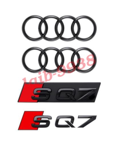 Audi sq5 gloss black set kit of front rings badge grille boot lid trunk emblem