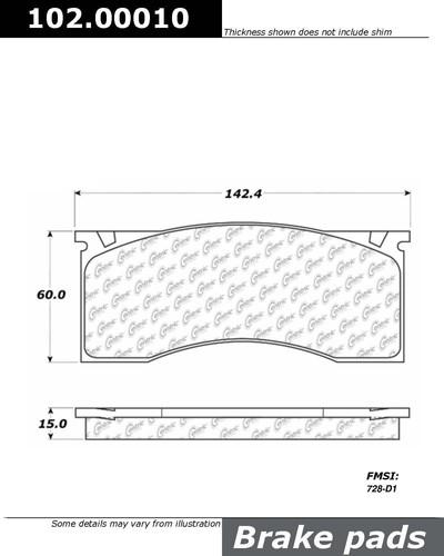 Centric 102.00010 brake pad or shoe, front-c-tek metallic brake pads-preferred