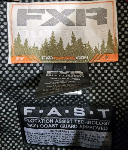 Fxr womens helix realtree camo snowmobile winter coat-f.a.s.t technology size 8