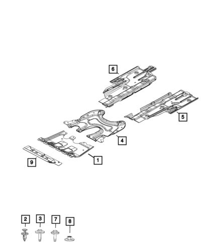 Genuine mopar front skid plate 68265140ac