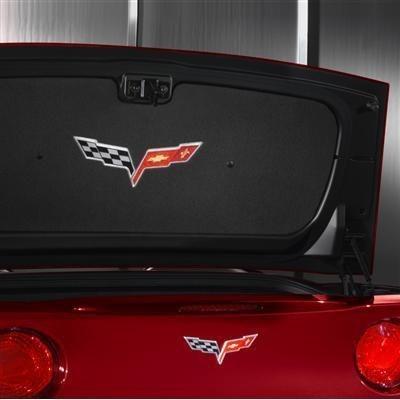 12499967 chevrolet corvette 2005-2013 convertible trunk lid liner w/ cross flags