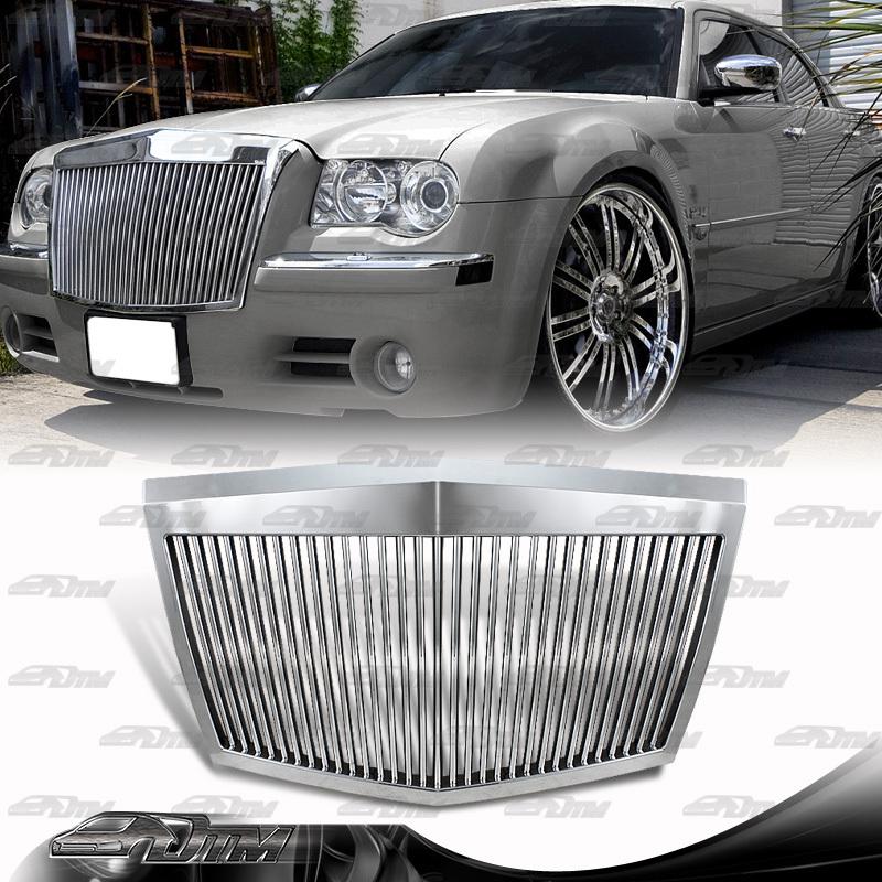 2005-2010 chrysler 300/300c chrome vertical phantom style front hood grille