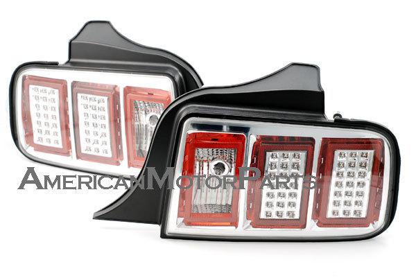 Depo pair euro style chrome altezza tail light w/led 05-09 06 07 08 ford mustang