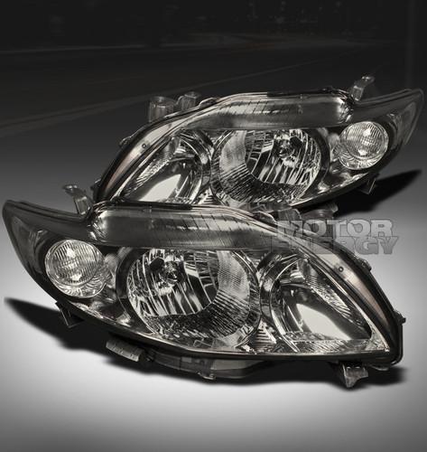 2009-2010 toyota corolla crystal jdm smoke headlight lamp ce le s xle xrs corner