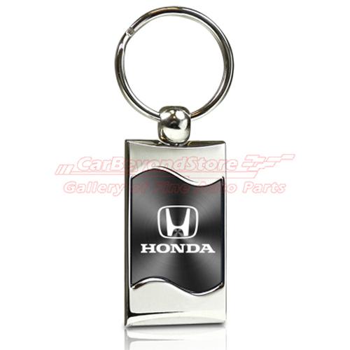 Honda gray spun brushed metal key chain, keychain, key ring + free gift