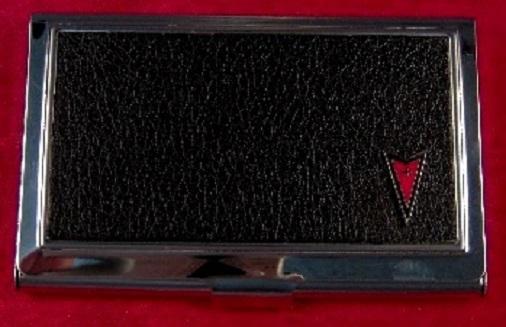 Pontiac arrow - stainless steel & leather business card case