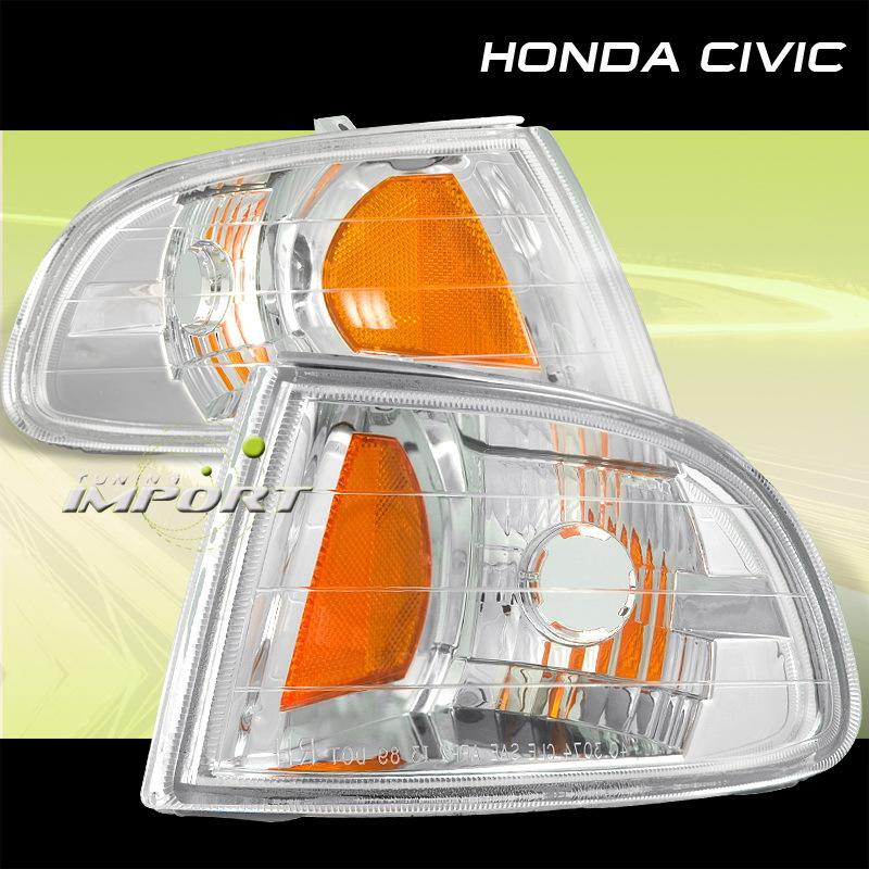 Honda 92-95 civic dx/cx/vx/ex/si euro clear corner signal light driver+passenger