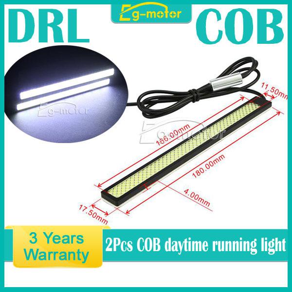 2pcs universal diy cob car driving lamp fog drl daytime running light dc12v