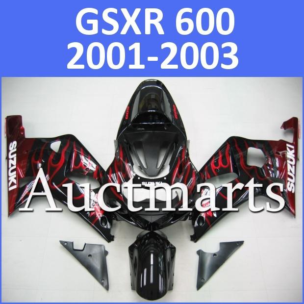 Fit suzuki 01 02 03 gsxr 600 gsx-r600 2001 2002 2003 fairing k1 bodywork a17 d10