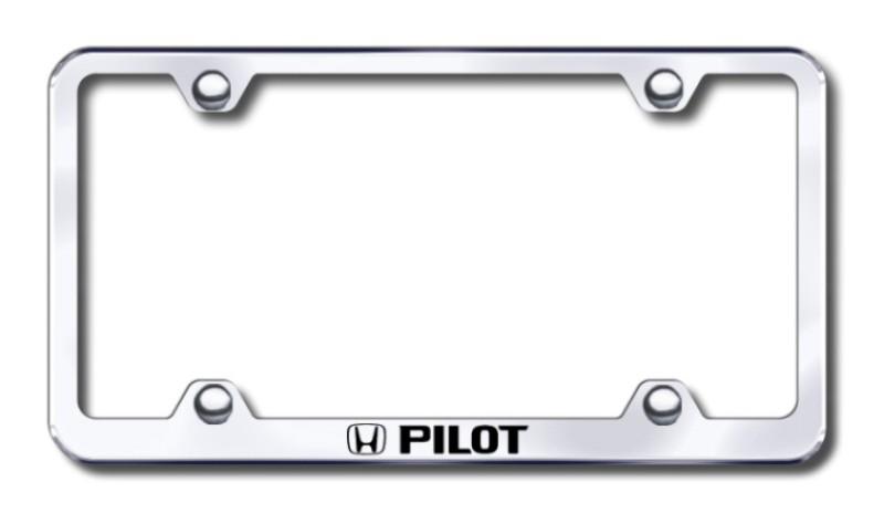 Honda pilot wide body  engraved chrome license plate frame made in usa genuine