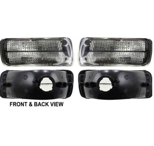 New pair set park signal marker light lamp housing sae & dot 85-92 chevy camaro