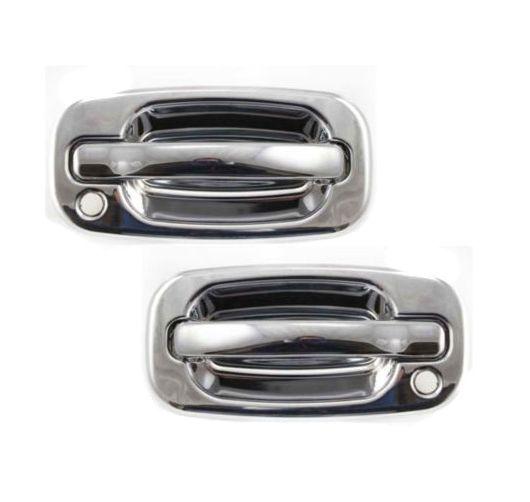 Chevy silverado gmc truck chrome outer outside exterior door handle pair set