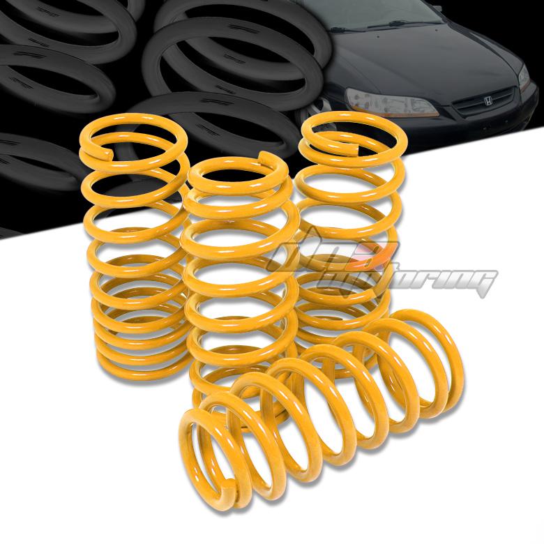 98-02 accord 2" drop suspension yellow racing lowering spring/springs 230/205lb