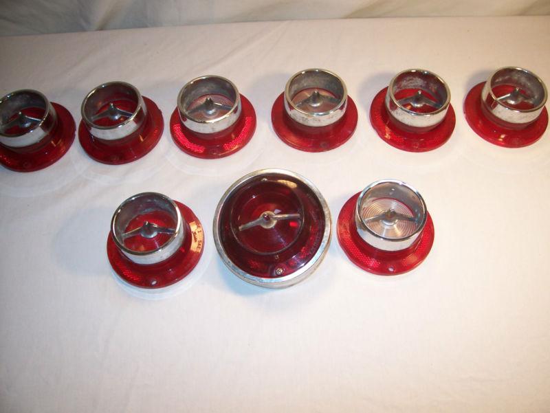 Original 1963 chevy impala set of 6 tail lamp lenses 3 back up lens 