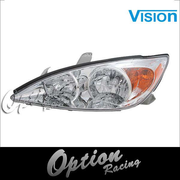 Left headlight driver single side light chrome housing 2002-04 toyota camry