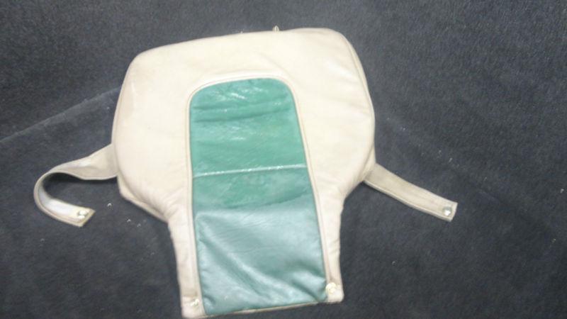 Green/tan bottom cushion/cover to a boat seat k/i #52