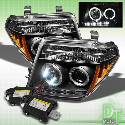 8000k slim xenon hid+black 05-08 frontier pathfinder halo projector headlights