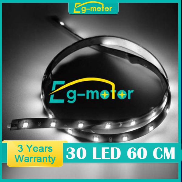 60cm 30 led car 1210 smd white side-emitting glow flexible led strip light