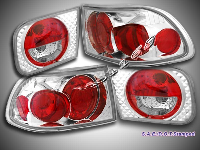 92-95 honda civic tail lights 2/4 doors g2 93 94 chrome