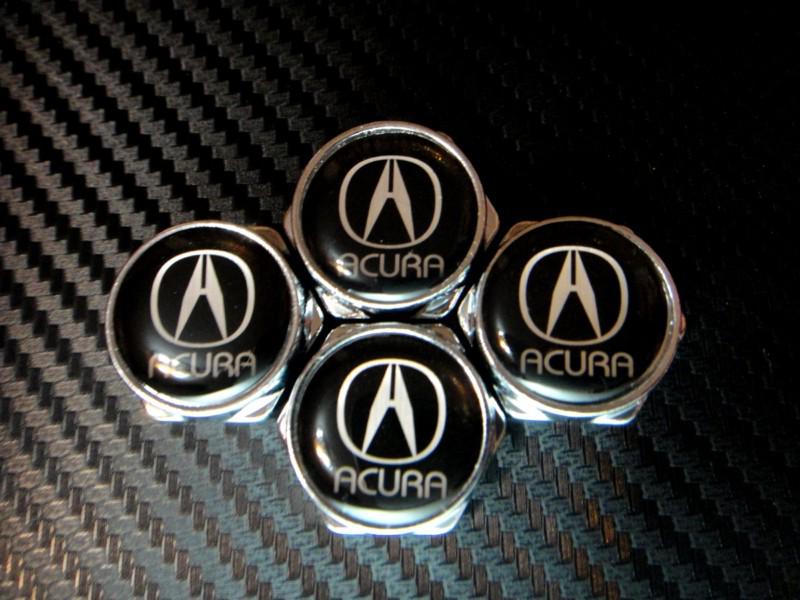 Acura license plate burglar chrome bolts stainless steel  screws 4caps 