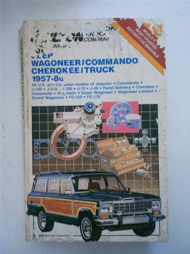 Chilton  repair manual jeep wagoneer comando cheerokee truck 57-86 0801977207