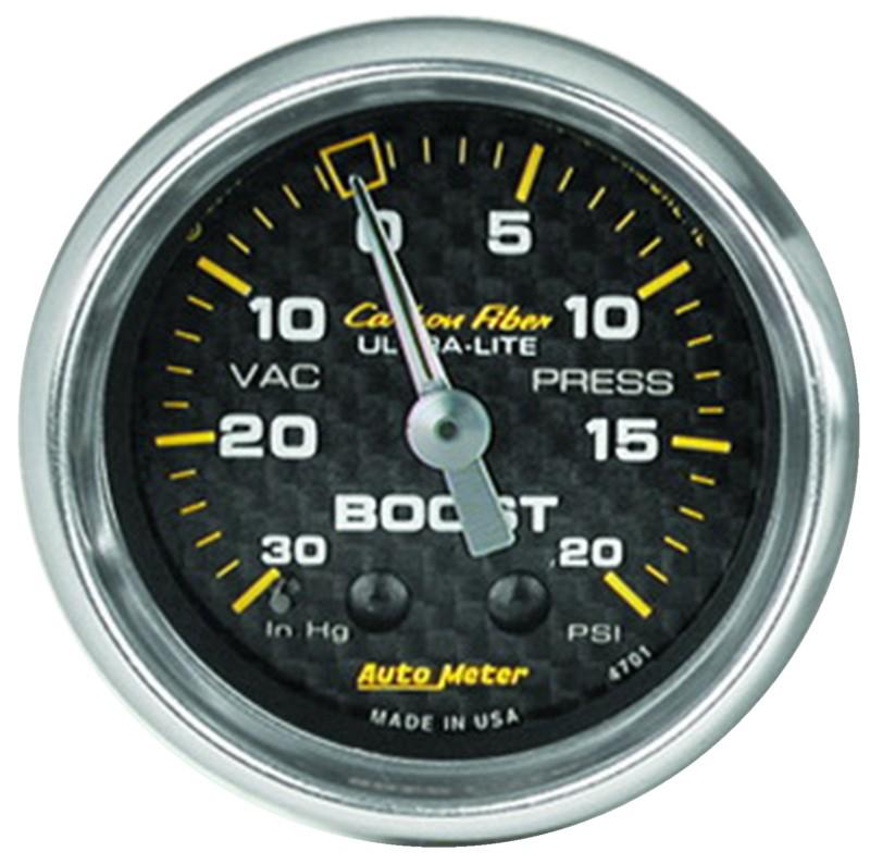 Auto meter 4701 carbon fiber; mechanical boost/vacuum gauge