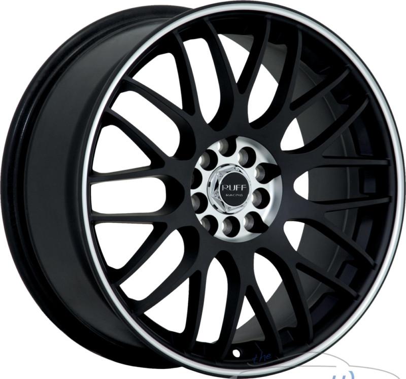 17x7.5 ruff r355 5x112 5x114.3 5x4.5 +40mm matte black machined rims wheels 17"